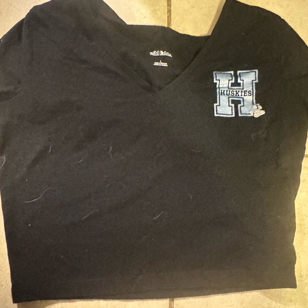 Black Huskies V-Neck T-Shirt